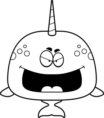 Kötü çizgi film boynuzlu balina