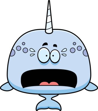 Korkmuş karikatür boynuzlu balina