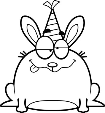 Karikatür tavşan sarhoş parti