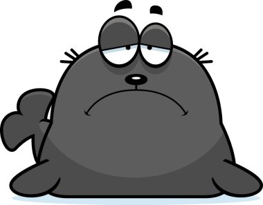 Üzgün çizgi film mühür