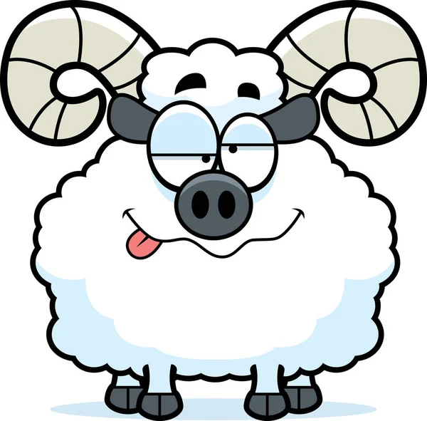 Dronken Cartoon Ram — Stockvector