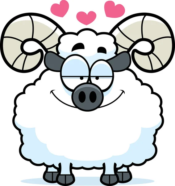 Cartoon Ram in Love — Stock Vector