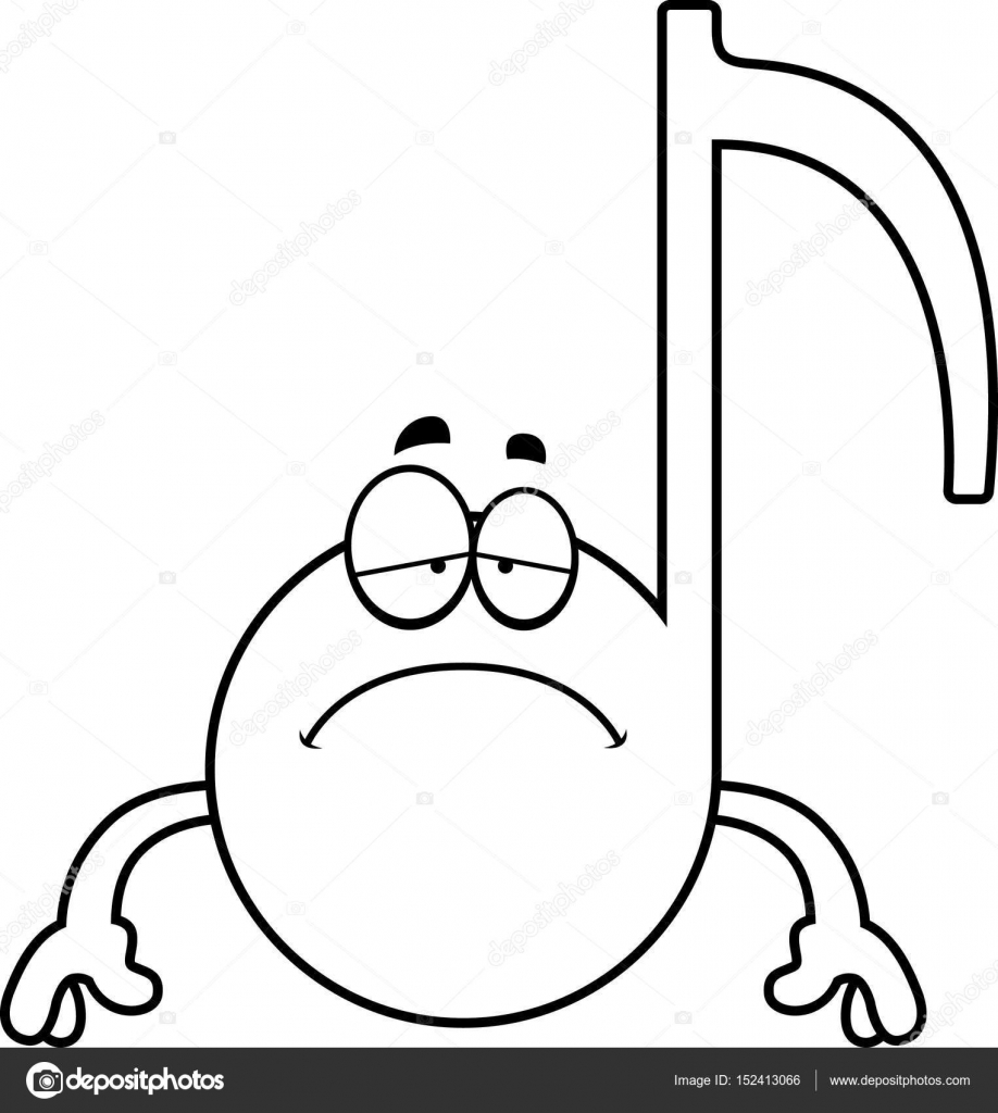 Note De Musique Dessin Animé Triste Image Vectorielle