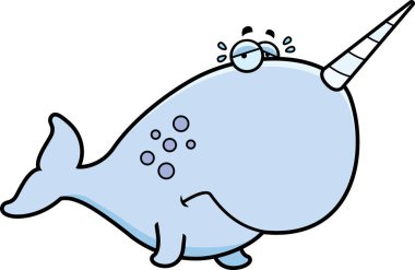 Ağlayan karikatür boynuzlu balina