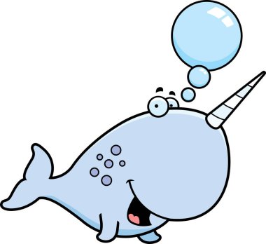 Konuşuyor karikatür boynuzlu balina