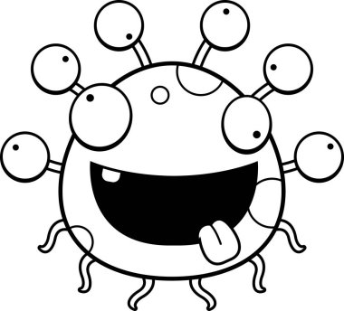 Deli çizgi film göz küresi canavar