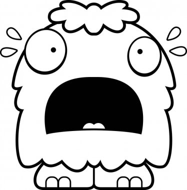 Korkmuş karikatür kabarık canavar