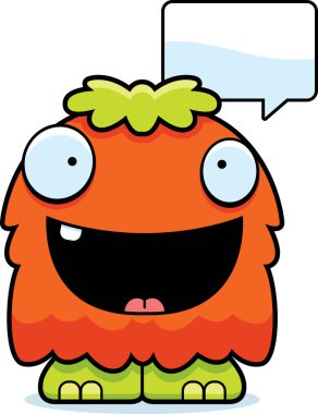 Konuşuyor karikatür kabarık canavar