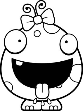 Aç karikatür bebek kız canavar