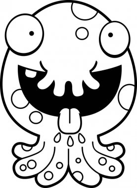 Aç karikatür canavar