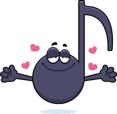 Çizgi film müzik notu kucaklama