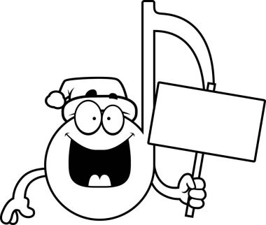 Karikatür Noel müzik işareti