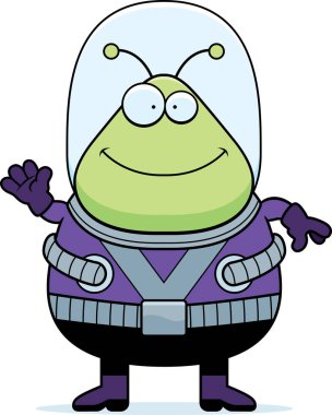 Çizgi film uzaylı sallayarak