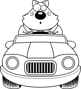 Çizgi film şişman kedi sürpriz sürüş