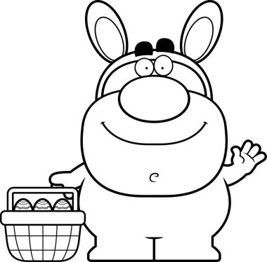 Çizgi film Paskalya tavşanı sallayarak