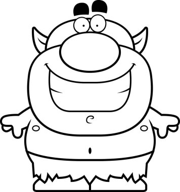 Gülümseyen karikatür cin