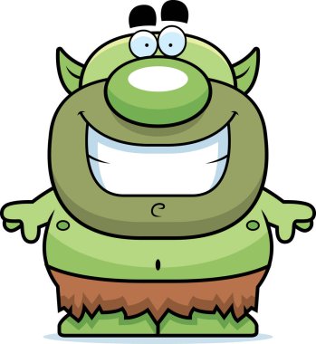 Gülümseyen karikatür cin