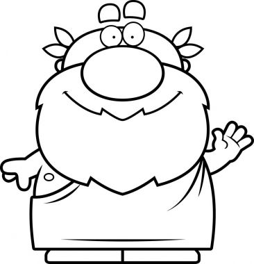 Çizgi film Yunan filozofu sallayarak