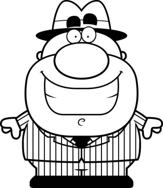 Çizgi film gangster gülümseyen