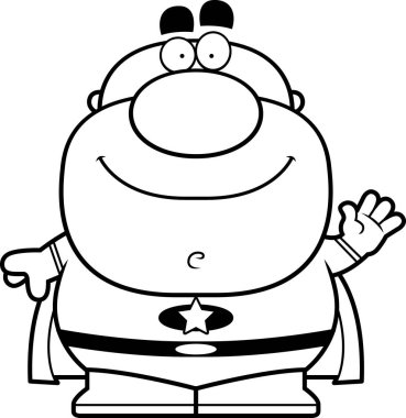 Çizgi film süper kahraman sallayarak