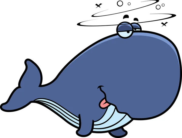 Cartone animato balena ubriaca — Vettoriale Stock