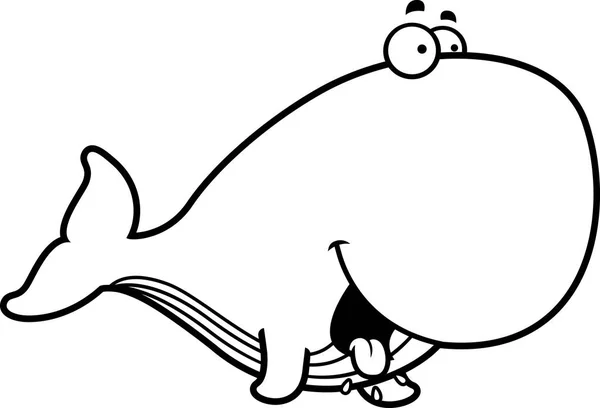 Balena del fumetto affamata — Vettoriale Stock