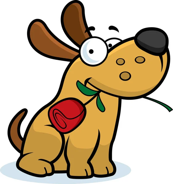 Perro de dibujos animados Rose — Vector de stock