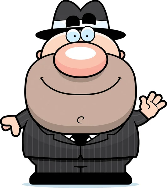 Ondeando caricatura Mobster — Vector de stock