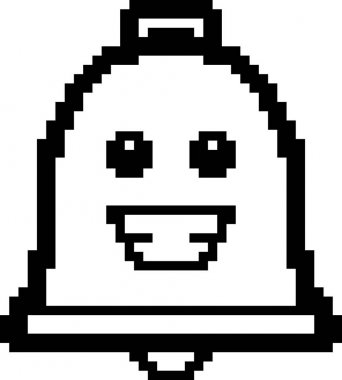 8-Bit karikatür Bell gülümseyen