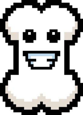 8-Bit karikatür kemik gülümseyen