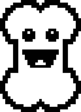 8-Bit karikatür kemik gülümseyen