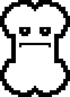 Ciddi 8-Bit karikatür kemik
