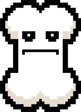 Ciddi 8-Bit karikatür kemik