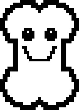 8-Bit karikatür kemik gülümseyen