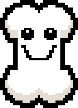 8-Bit karikatür kemik gülümseyen