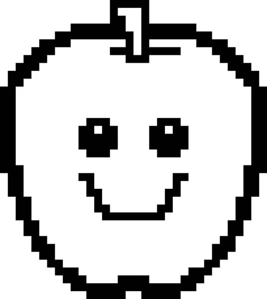 Bande dessinée souriante 8 bits Pomme — Image vectorielle