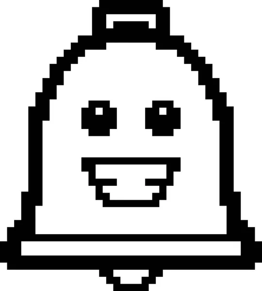 Smiling 8 bits Cartoon Bell — Image vectorielle