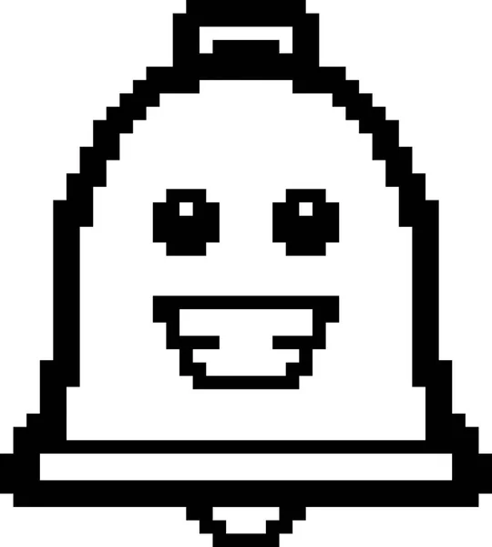 Sorrindo 8-Bit Cartoon Bell — Vetor de Stock