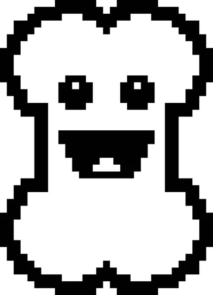 Smiling 8-Bit Cartoon Bone — Stock Vector