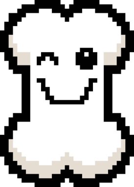 8-Bit karikatür kemik göz kırpıyor