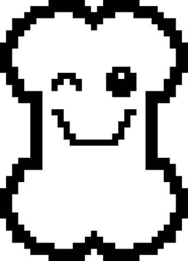 8-Bit karikatür kemik göz kırpıyor