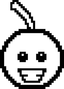 8-Bit karikatür kiraz gülümseyen