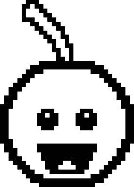 8-Bit karikatür kiraz gülümseyen