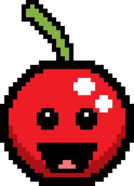 8-Bit karikatür kiraz gülümseyen