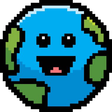 8-Bit çizgi film dünya gülümseyen