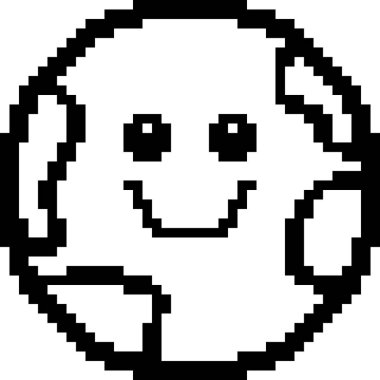 8-Bit çizgi film dünya gülümseyen