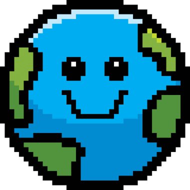 8-Bit çizgi film dünya gülümseyen