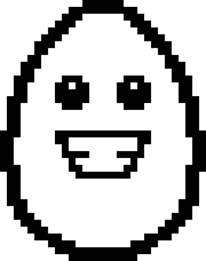 8-Bit karikatür yumurta gülümseyen