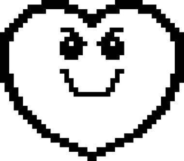 Kötü 8-Bit karikatür kalp