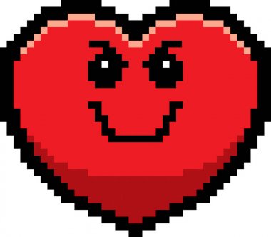 Kötü 8-Bit karikatür kalp